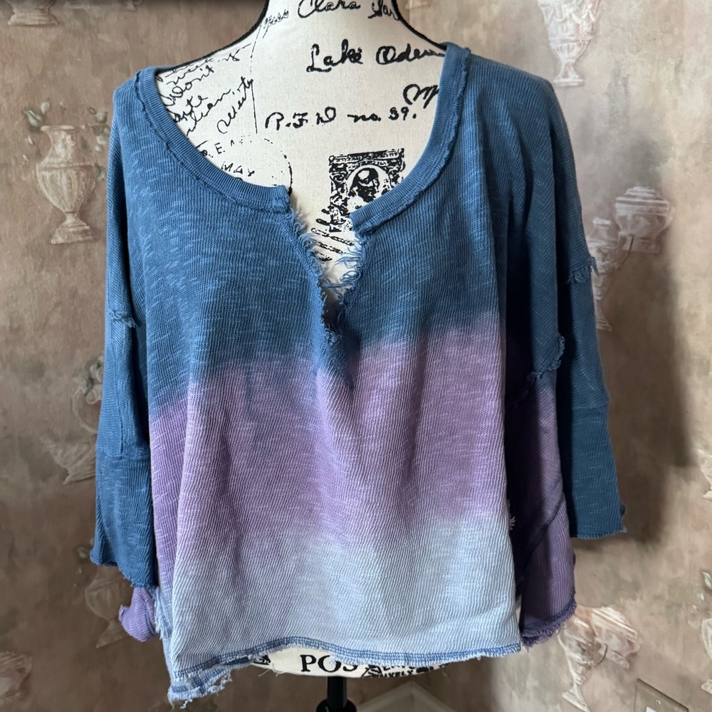 FREE PEOPLE WE THE FREE AFTER MIDNIGHT RAGGED TOP MEDIUM - Picture 4 of 7